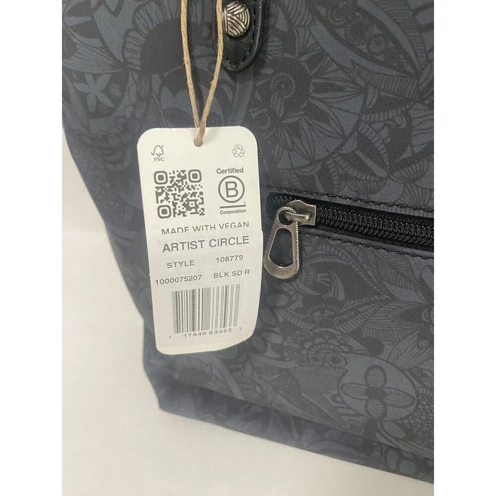 NEW Sakroots Vegan Artist Circle black and grey Handbag